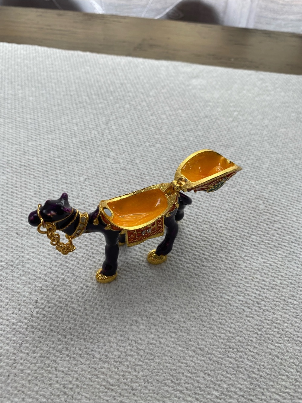 Purple and Gold Camel Figurine Trinket Box - Picture 3 of 9